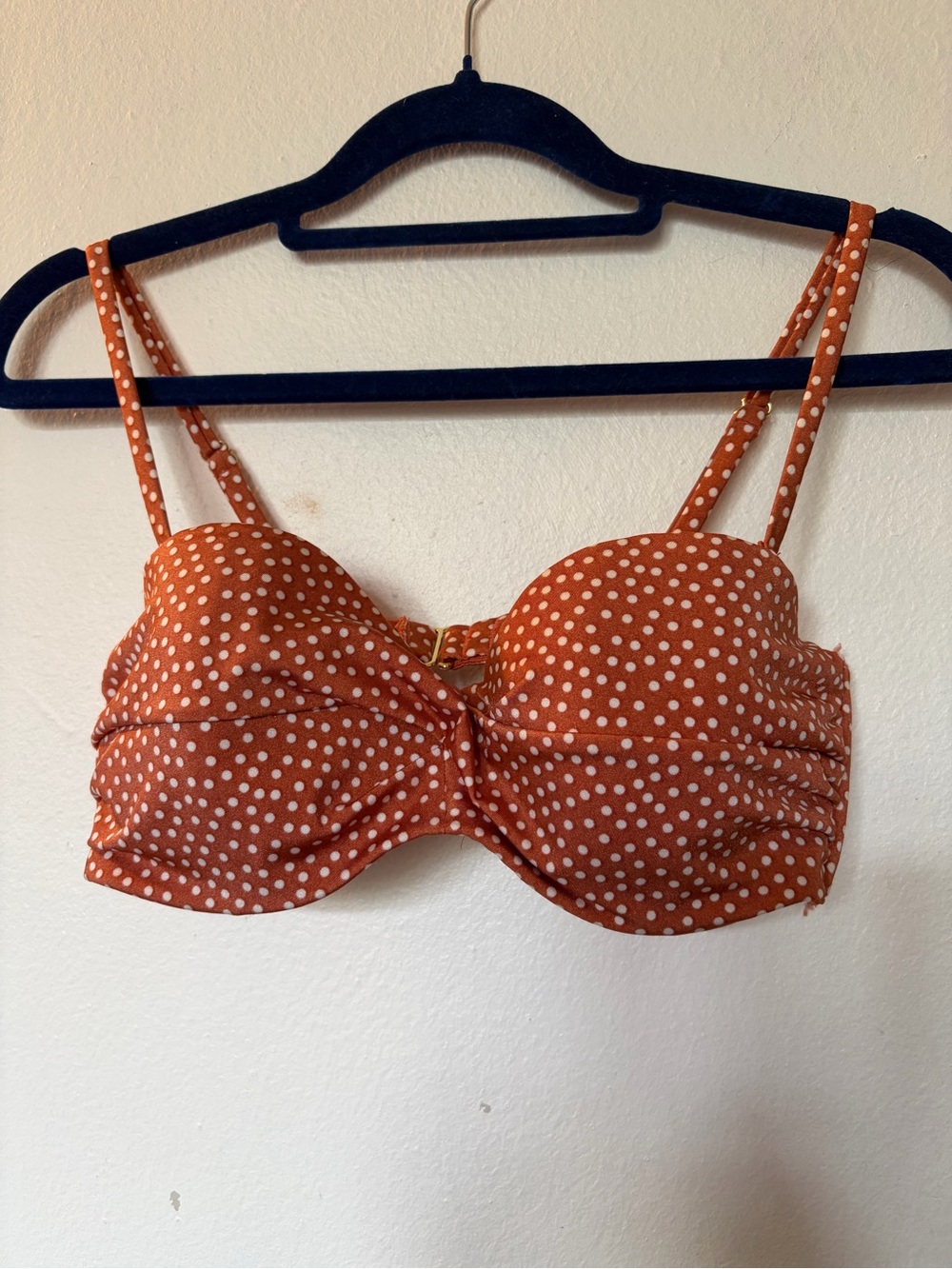 H&M Rust Orange Polka Dot Bandeau Top with Straps